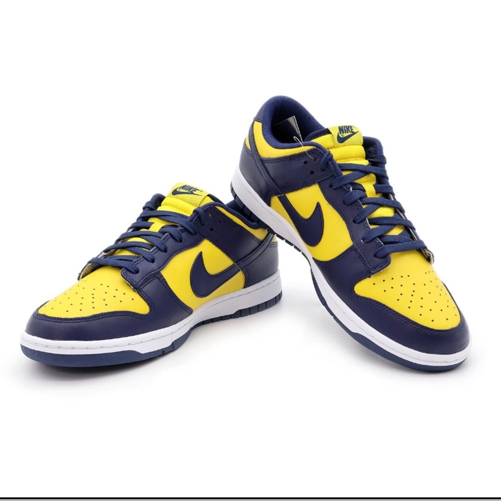 Mens Sz 10 Nike Dunk Low Michigan Varsity Maze Midnight Navy White DD1391-700